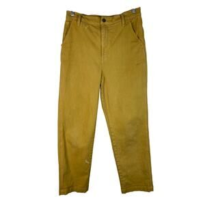 Madewell Women's Size 27 Mustard Yellow‎ Straight Leg High Rise Relaxed Jeans *